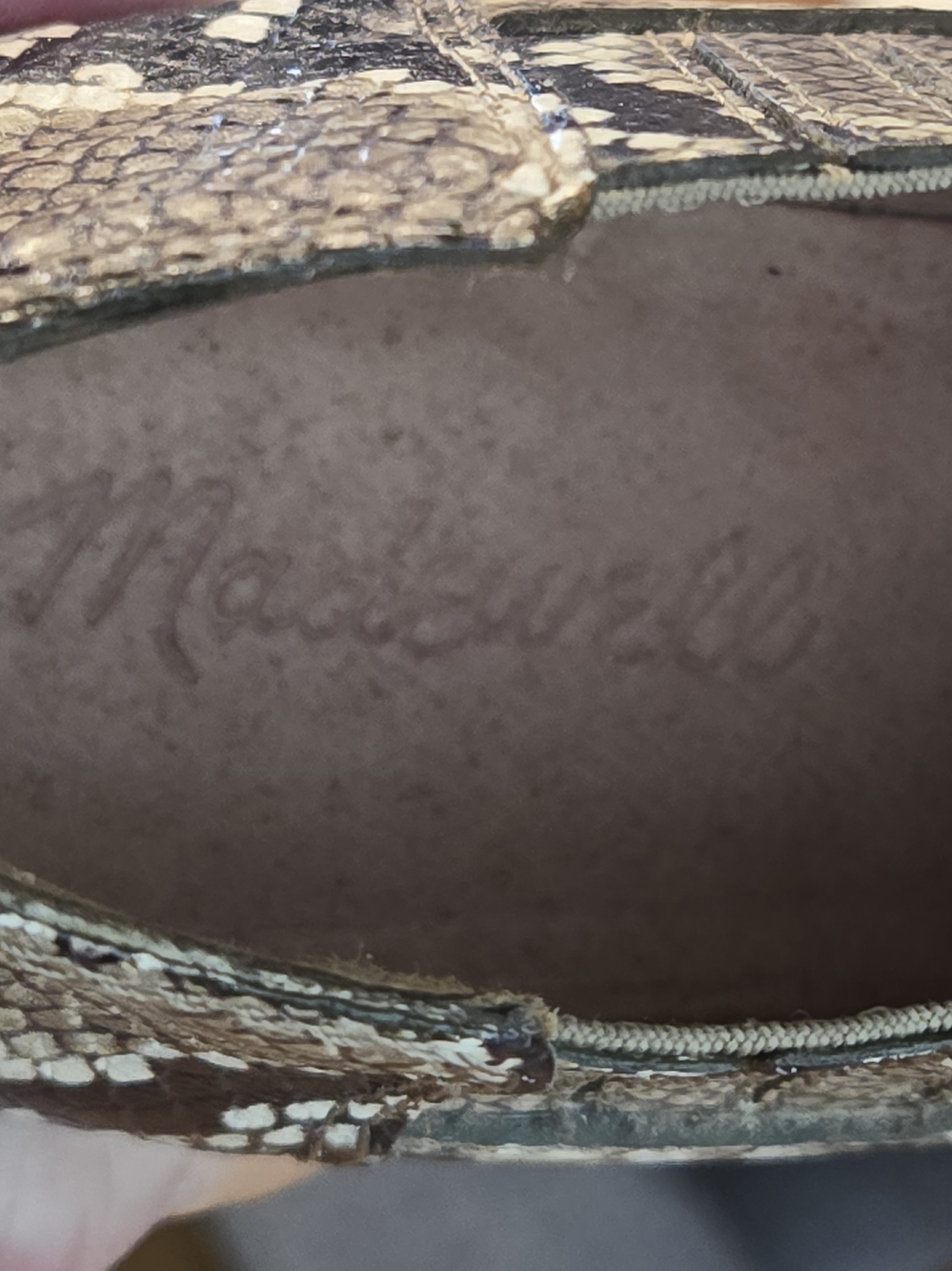 Madewell SnakePrint Leather Chelsea Ankle Boots Block Stacked heel WesternBoho 6 - Picture 2 of 8